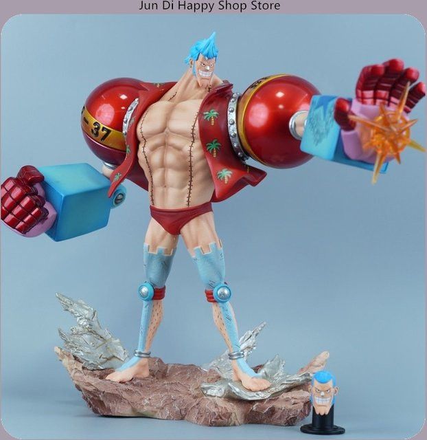 Bandai One Piece Franky Doppelkopf-Skulptur Anime-Figur Statue, Höhe: 28,5 cm - Bild 1