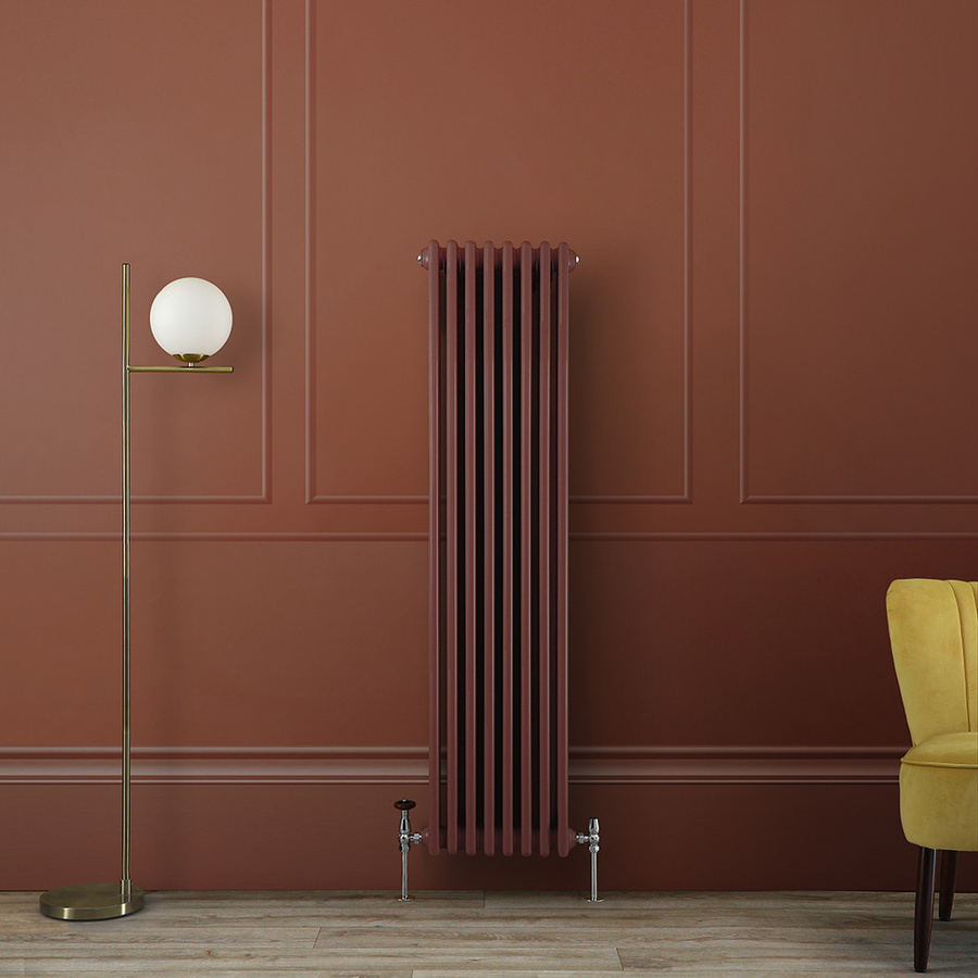 Regent Gliederheizkörper 2-säulig vertikal, Farbe Rot, Höhe: 150 cm, Breite: 38 cm - Bild 1