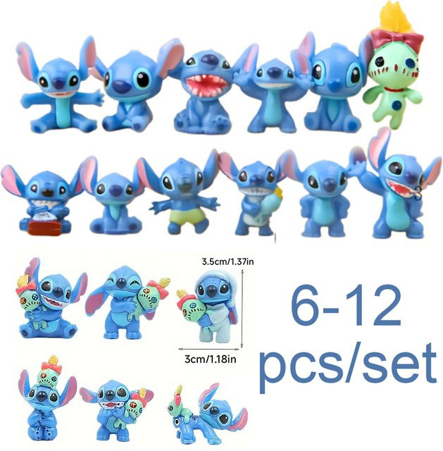 Bandai Stitch Anime Film Mini Charakter Figuren aus PVC als Desktop Ornament und Spielzeug für Kinder - Bild 1