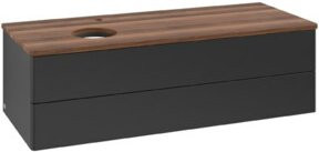 V&B Waschtischunterschrank Antao ohne Frontstruktur, Farbe: Weiß/Schwarz, B/T/H: 120 x 50 x 50 cm - Bild 1