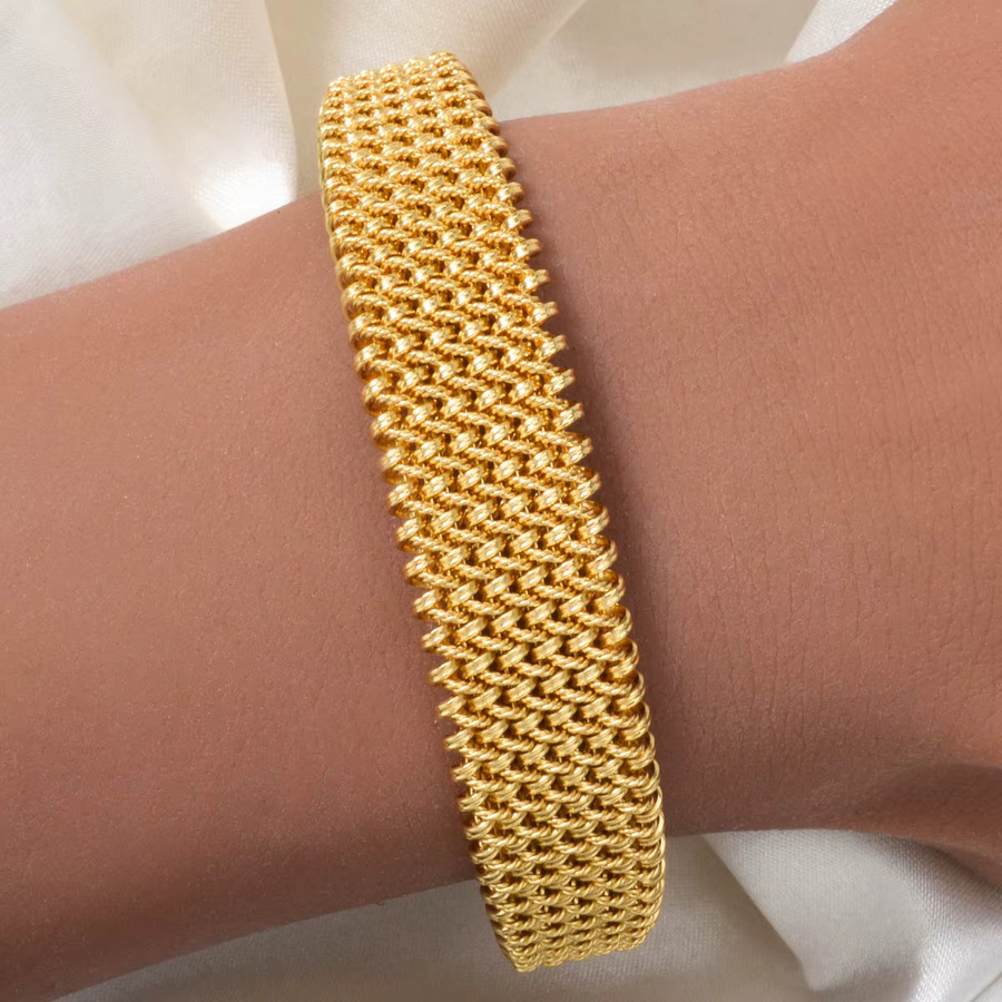 Armband Diana baby, vergoldet, Edelstahl, gewebt, Damen - Bild 2