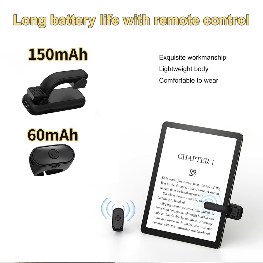 ALLOET 2-in-1 Kabellose Fernbedienung als Seitenblätterer und Kamera-Auslöser für E-Reader wie Kindle Paperwhite sowie für dein Telefon - Bild 3