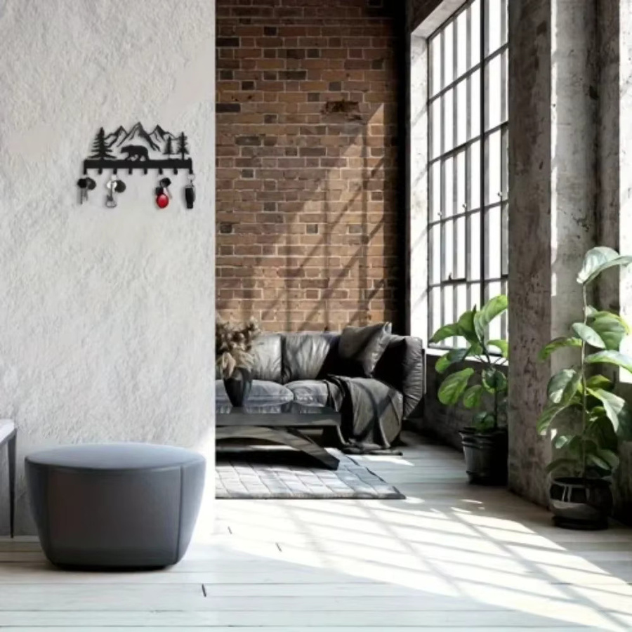 CIFBUY Bärenförmiger Wandgarderobenhalter aus Metall zur Wandmontage als Organizer für Mäntel und Hüte - Bild 3