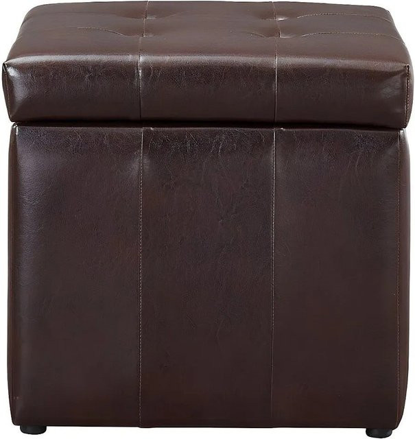 Sitzhocker Serafino von Vente-unique in Schokobraun, Durchmesser: 49 cm - Bild 1