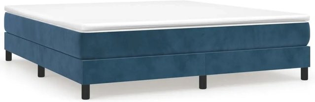 vidaXL Boxspringbett aus Samt in Dunkelblau, B/T: 160 x 200 cm - Bild 1