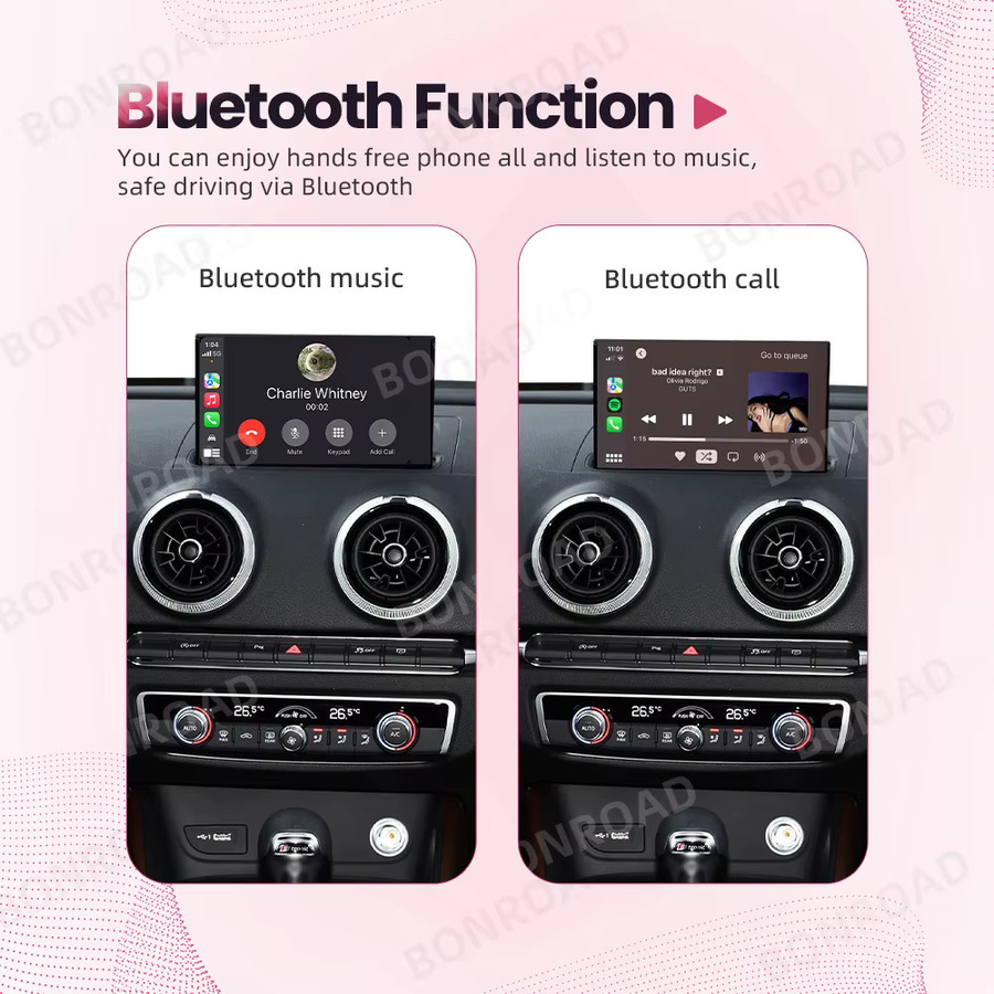 Bonroad Drahtloses CarPlay und Android Auto Modul für Audi A3 8V Q2 2013-2018 MIB MIB2 mit Mirror Link Airplay Bluetooth GPS Navigation in Schwarz - Bild 3