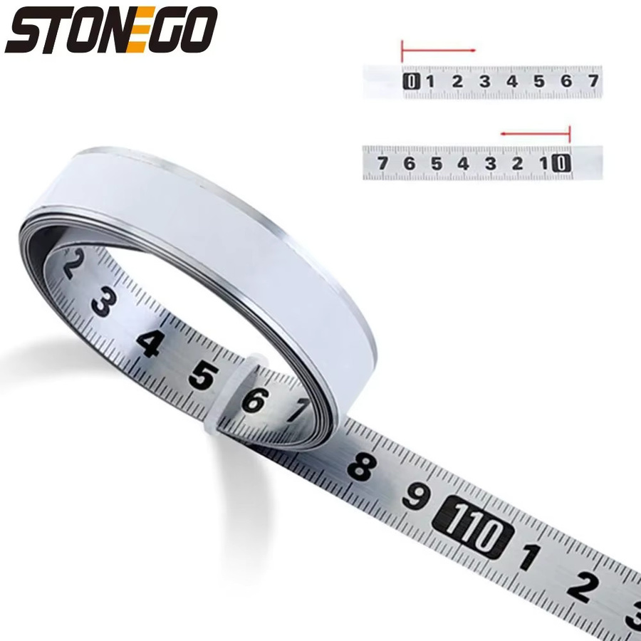 Selbstklebendes Lineal aus Edelstahl von STONEGO in Silber, 50 cm - Bild 4