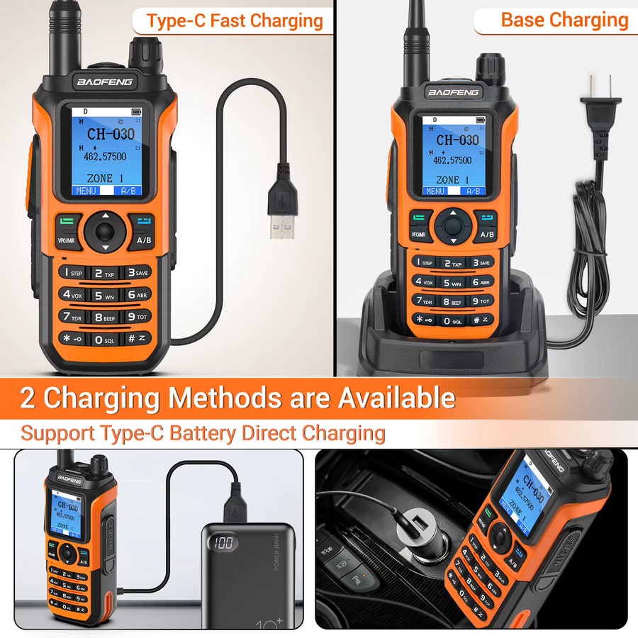 Baofeng GM-21 Walkie Talkie GMRS Transceiver mit Bluetooth und USB-C Ladegerät für Multiband-Empfang AM FM - Bild 5