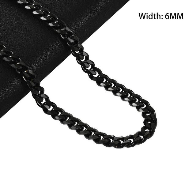 Halskette Edelstahl, Schwarz, 65cm, Unisex - Bild 1
