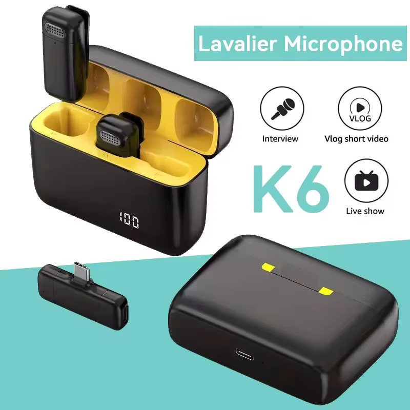 AyeBeau Kabelloses Dual-Lavalier-Mikrofon in Schwarz für iPhone, Android und PC - Bild 2