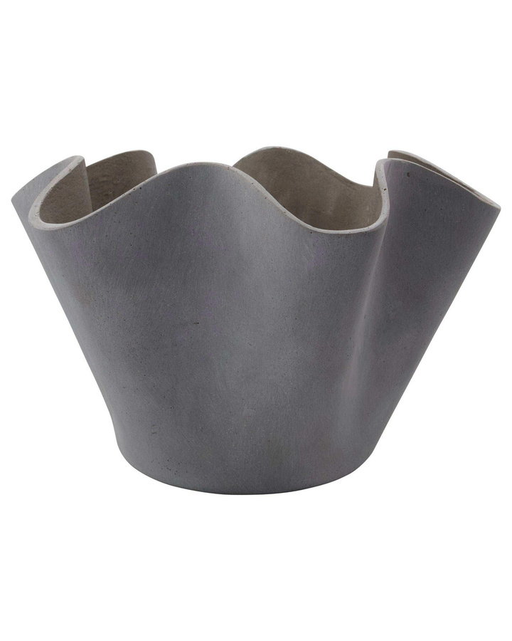 House Doctor Blumentopf Vaso in Grau aus Polyresin mit Steinpulver-Optik, Höhe: 40,5 cm, Breite: 40,5 cm, Tiefe: 25,5 cm - Bild 1