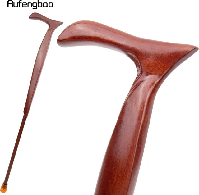Rufengbao Gehstock aus Holz in T-Form, Rot/Braun, Höhe: 93 cm - Bild 1