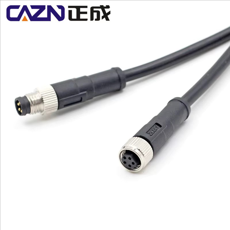 CAZN M8 Robotersensor-Verkabelung IP67 geschirmtes PVC Kabel mit geformtem Stecker in Schwarz, Länge: 1 m - Bild 2
