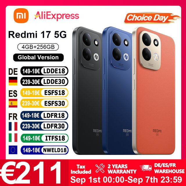 Xiaomi Redmi 17 5G Smartphone Globale Version in Schwarz mit 6,9 Zoll Display, Snapdragon 4 Gen 5 Prozessor und 7500mAh Akku sowie 45W Turbo-Ladung - Bild 1