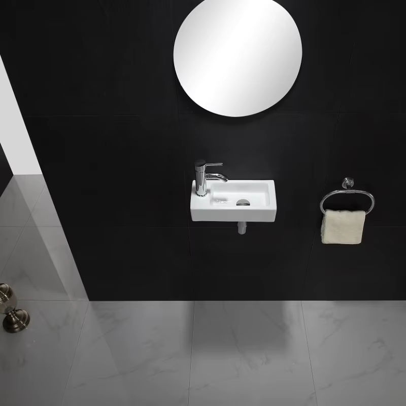 YISENLUO Mini Wandwaschbecken aus Keramik in Weiß, glänzend - Bild 3