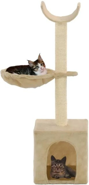 vidaXL Katzen-Kratzbaum mit Sisal-Kratzsäulen und Höhle in Beige, Höhe: 105 cm - Bild 1