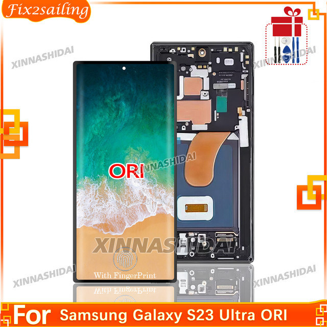 Samsung Galaxy S23 Ultra AMOLED Display Ersatzteil mit Touchscreen Digitizer Montage in Schwarz oder Violett - Bild 1