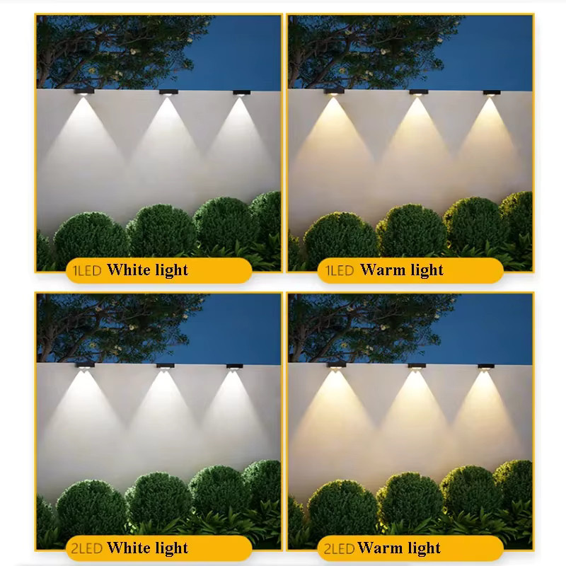 ZTree Solar-Stufenleuchten in Schwarz, wasserdichte LED-Wandleuchten für Garten, Terrasse und Gehweg, warmweißes Licht - Bild 3