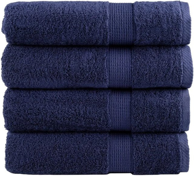 vidaXL SOLUND Premium-Handtücher aus Baumwolle, 4er-Set, Marineblau, Breite: 50 cm, Länge: 100 cm, 600 g/m² - Bild 1