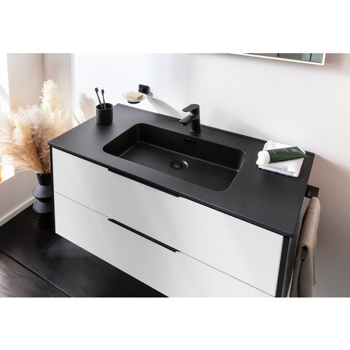 FACKELMANN Waschplatz-Set Flair mit Gussmarmorbecken in Schwarz und Weiss, B/T/H: 101,0 x 49,3 x 46,5 cm - Bild 2