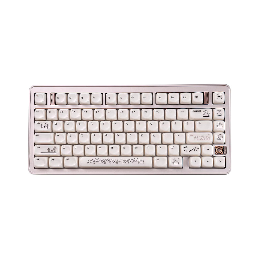 Venit Keys Sand Cat Tastenkappen in Weiß, Double Shot ABS-Keycaps mit MOA-Profil für mechanische MX-Tastaturen - Bild 2