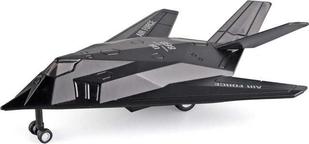 Linyi toy car F117 757-7 Stealth-Kampfflugzeug Modell, Metall, grau, mit Sound und Licht, ab 14 Jahren - Bild 1