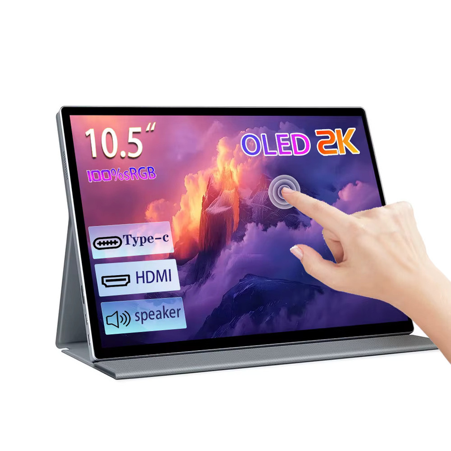 AISHICHEN OLED Tragbarer Monitor 10,5 Zoll 2K QHD Touchscreen in Schwarz mit USB-C und HDMI für Laptop, Mac, Handy sowie PS4/5 und Nintendo Switch - Bild 7