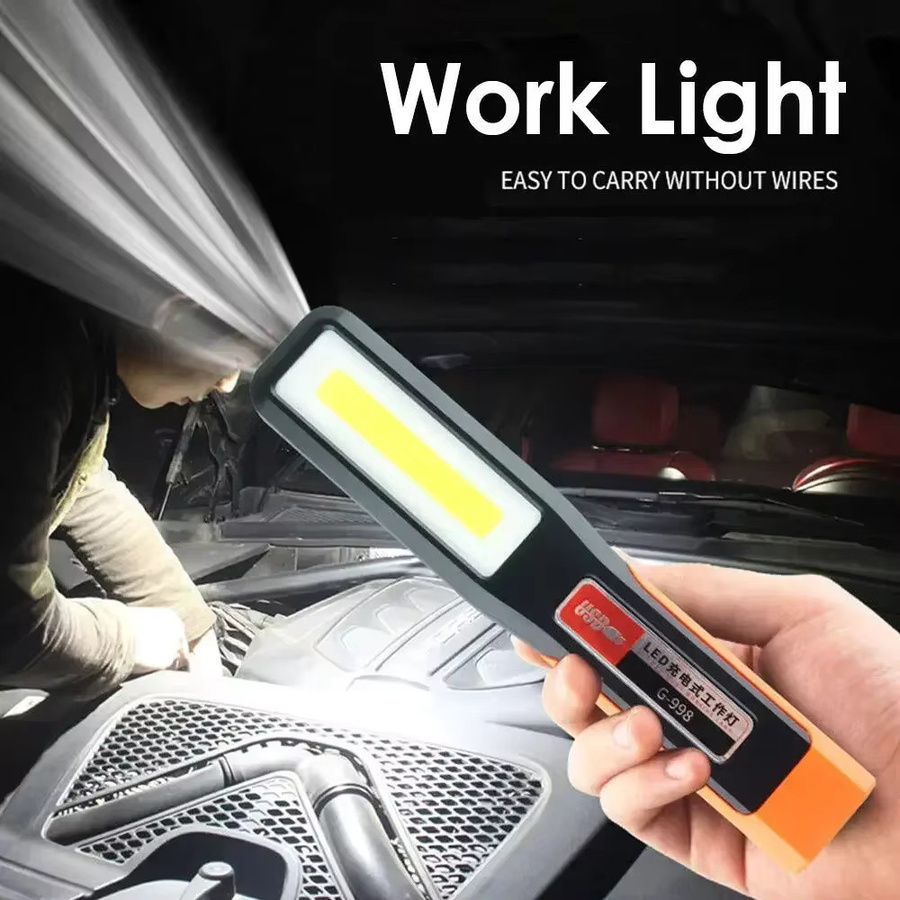 JONCELY LED-Taschenlampe mit COB-Seitenarbeitsleuchte, wiederaufladbar via USB, Schwarz mit Magnet und Aufhängehaken als Notlicht für Garten und Arbeit - Bild 6
