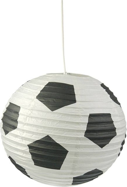 Niermann Pendelleuchte Fußball in Weiß und Schwarz aus Papier mit Durchmesser: 40 cm - Bild 1