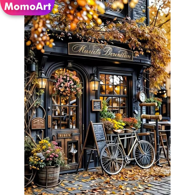 Momoart Diamant-Stickerei Hauslandschaft DIY-Malerei als Bastelset in Multicolour, B/H: 30 x 30 cm - Bild 1