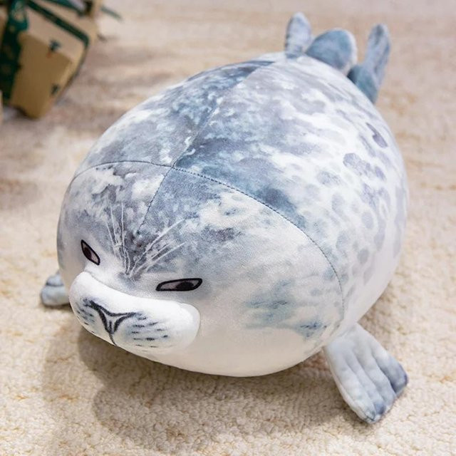 Kidsly Robbe Plüschtiere Pausbäckig, Seelöwe Puppe, Blau, 25cm - Bild 1