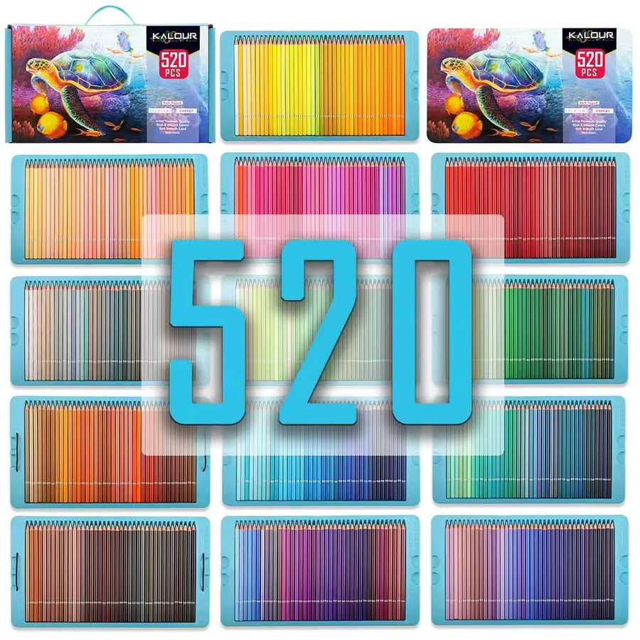 KALOUR Profi Buntstifte Set mit 520 Farben, Weichkern Künstlerstifte in Multicolour für Zeichnen, Skizzieren und Schattieren - Bild 3