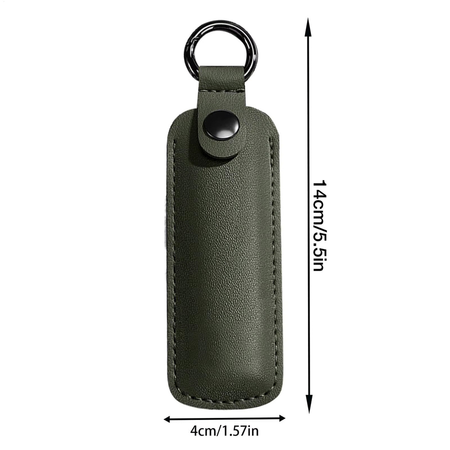 Tragbare Mini-Aufbewahrungstasche aus PU-Leder für USB-Sticks und Schlüsselanhänger in Beige und Grün - Bild 3