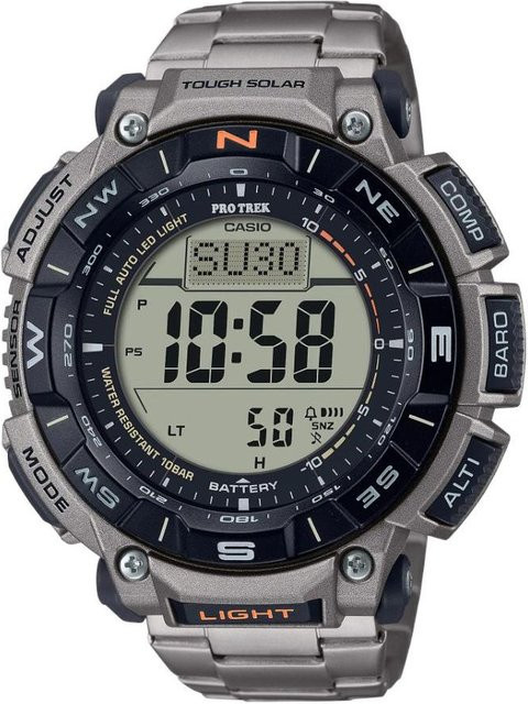 Casio Armbanduhr Pro Trek, Quarz, Titan, Grau, Herren - Bild 1