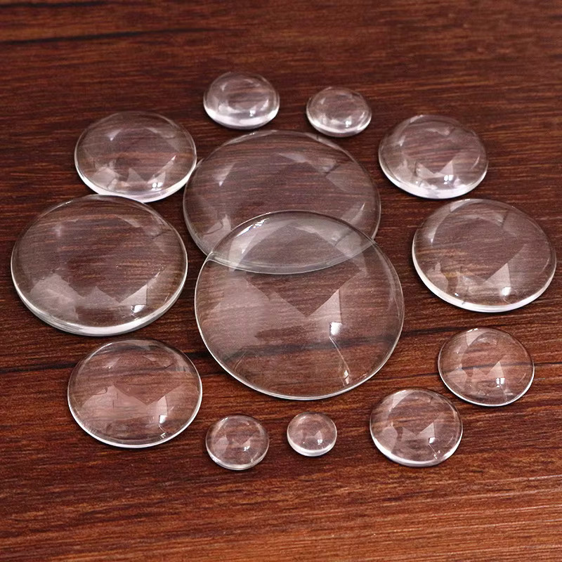 Glas Cabochon, rund, flache Rückseite, klar, Unisex - Bild 2