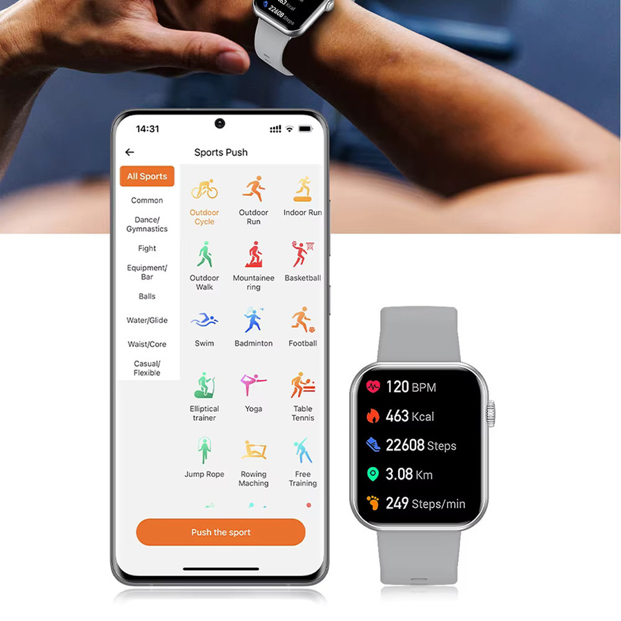 CRTORRS Smartwatch in Schwarz mit über 100 Sportmodi, Gesundheitsmonitor und Bluetooth-Anruffunktion, wasserdicht, kompatibel mit Android - Bild 3