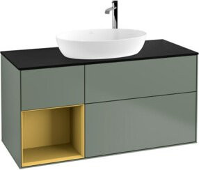 V&B Waschtischunterschrank Finion mit Wandbeleuchtung, Gold lackiert, B/T/H: 120 x 50,1 x 60,3 cm - Bild 1