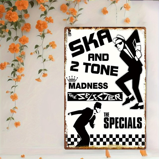 The Specials Madness Ton Ska Metal Wanddekoration Retro Britische Band Plakette, Farbe: Weiß, B/H: 30 x 20 cm - Bild 1