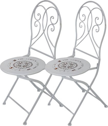 GARDEN PLEASURE Klappstuhl Bayo aus Metall in Weiss, B/T/H: 40 x 40 x 93 cm - Bild 1