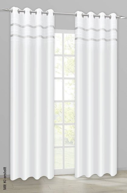 POCOline Ösenvorhang Strass in Weiß mit B/H: 140 x 245 cm - Bild 1