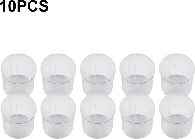 10 Stück LEENKEA Kunststoff-Messbecher mit Doppelskala, transparent, 15 ml und 30 ml - Bild 1