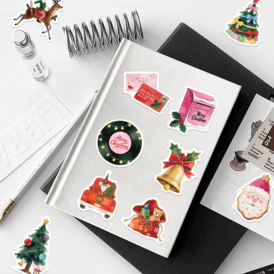 MRJIAANGSON Weihnachten Ästhetik Dekorationen Graffiti Aufkleber, 50-teiliges Set, multicolor - Bild 3