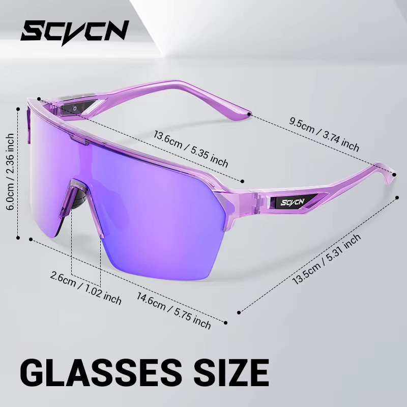 SCVCN Sportsonnenbrille, Herren, Vollrand, Kunststoff, lila - Bild 4