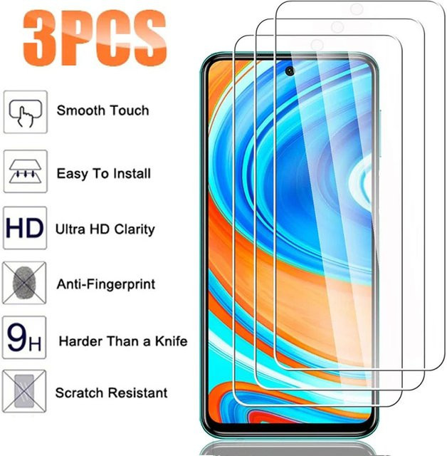 3er-Pack gehärtetes Glas für Xiaomi Redmi Note 13 Pro, 14, 14T, 13, 13T, 12T, 12, 11 Lite sowie Poco F3, F4, F5, F6, X6, M6 als transparentes Bildschirmglas - Bild 1