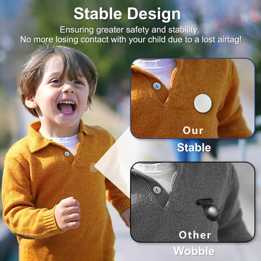 Apple Silikon AirTag Halter mit Sicherheitsnadeln in Pink für Kinder und Senioren als GPS Tracker Hülle für Kleidung, Schuhe oder Rucksäcke - Bild 4