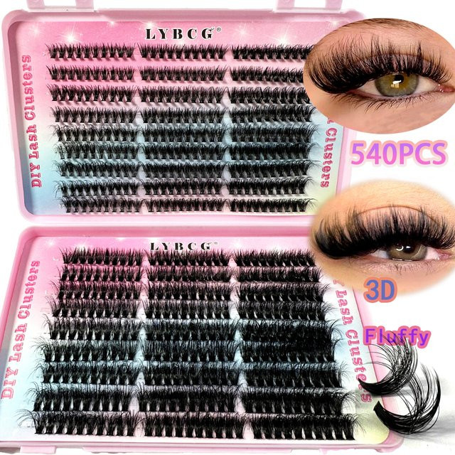 LYBCG Wimpern Extensions Cluster, Black, Unisex - Bild 1