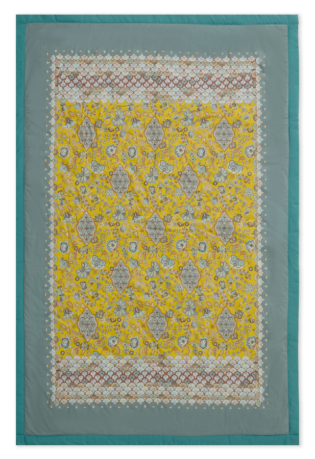 Bassetti Plaid TIGULLIO Ornament Decke Goldgelb B: 135 cm, T: 190 cm - Bild 1