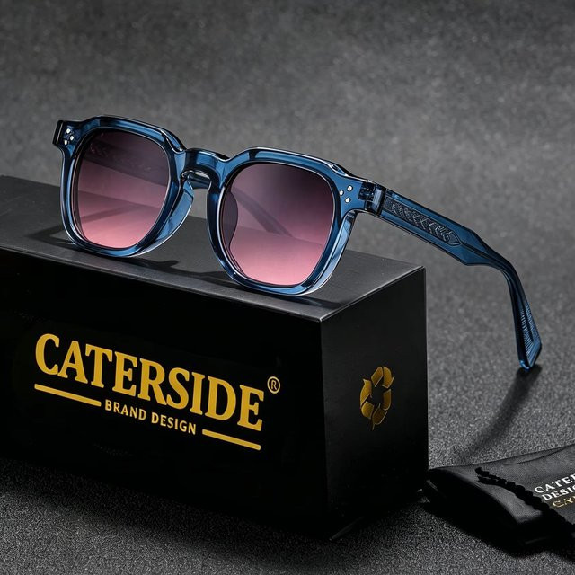 CATERSIDE Sonnenbrille, Quadrat, Vollrand, Kunststoff, Blau, Unisex - Bild 1