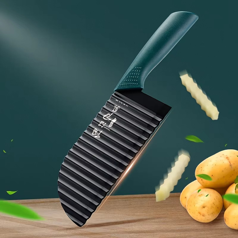 Multifunktionales Wellenmesser von PLYS für Kartoffelchips und Gemüse, Grün/Schwarz - Bild 2