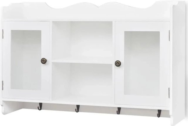 vidaXL Hängeschrank aus MDF in Weiß mit Glastüren für Küche und Flur - Bild 1